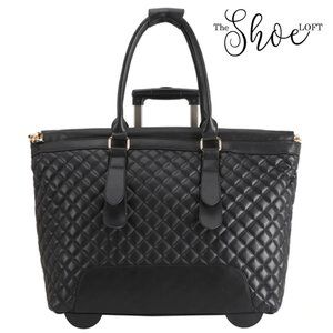 Quilted Rolling Tote Travel Bag